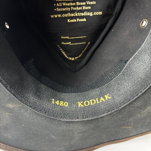 Original Outback Trading Company Oilskin Hat Kodiak 1480 Medium Brown - Picture 5 of 7